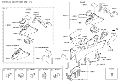 2017 Kia Soul Indicator Cover Assembly Diagram for 84654B2010ASB