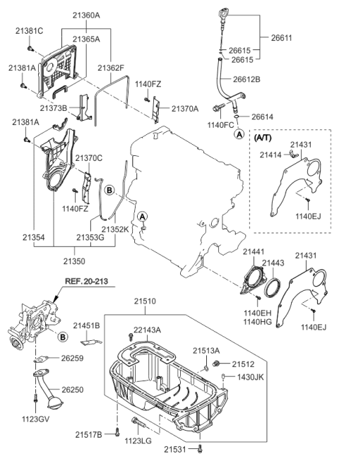2006 Kia Rio Cover Assembly-Timing Belt Diagram for 2135026002