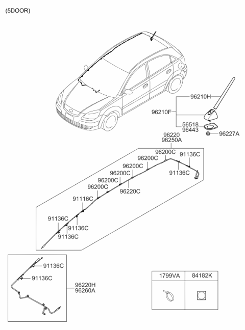 2006 Kia Rio Clip-Wiring Diagram for 911643B000