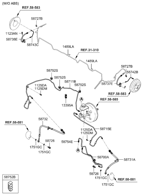 2011 Kia Rio Clip Diagram for 587522D000