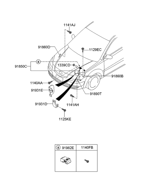 2008 Kia Rio Wiring Assembly-Earth Diagram for 918301G010
