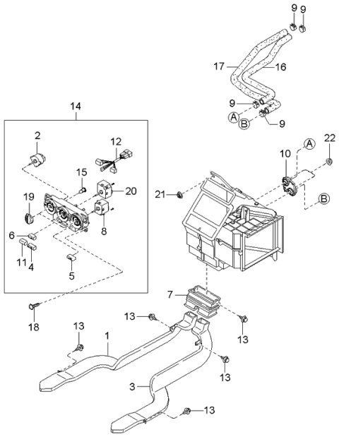 2002 Kia Spectra Cover-A/C Switch Diagram for 1K2N161198