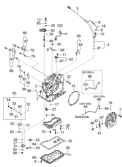 2001 Kia Spectra Pipe Assembly-Breather Diagram for MFU60215C0A