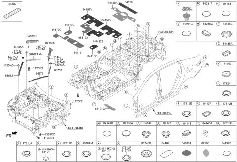 2018 Kia Stinger Plug-Center Floor Diagram for 84139B1000