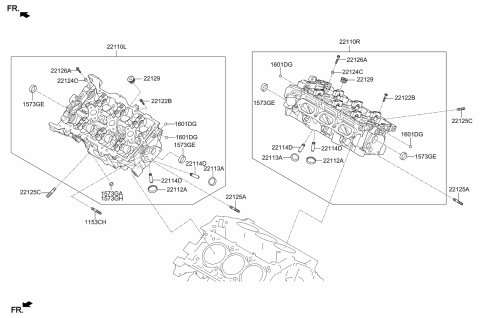 2019 Kia Stinger Head Sub Assembly-Cylinder Diagram for 221103L150