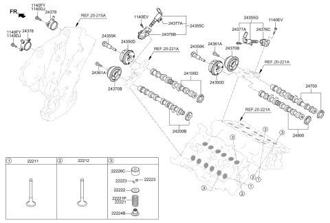 2021 Kia Stinger Camshaft & Valve Diagram 2