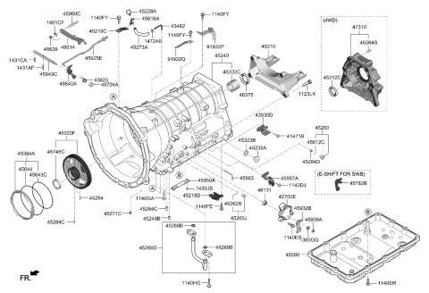 2018 Kia Stinger Auto Transmission Case Diagram 1