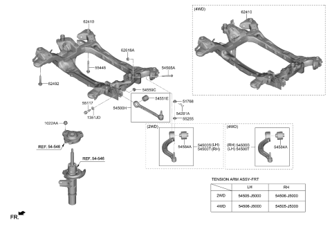 2019 Kia Stinger Tension Arm Assembly-Front Diagram for 54506J5000