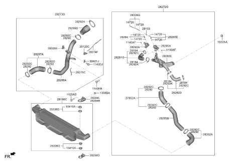 2019 Kia Stinger Cooler Assembly-Intermediated Diagram for 282703L210