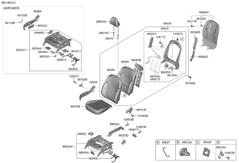 2024 Kia Telluride 1ZLT Motor Assembly-RH Diagram for 88683C1000