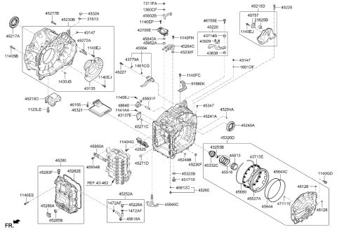 2023 Kia Telluride Auto Transmission Case Diagram