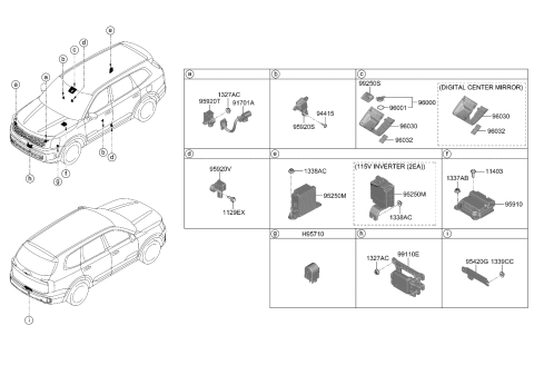 2023 Kia Telluride UNIT ASSY-FRONT RADA Diagram for 99110S9150