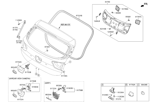2021 Kia Rio Tail Gate Trim Diagram