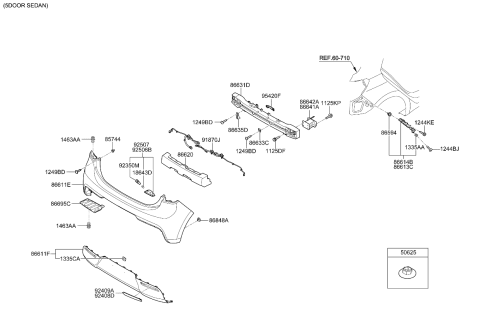 2023 Kia Rio Rear Bumper Diagram 2