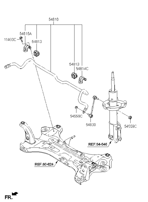 2022 Kia Rio Front Suspension Control Arm Diagram