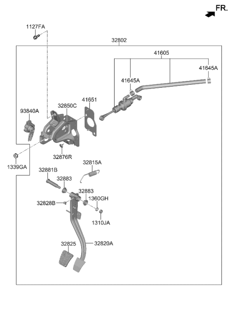2023 Kia Rio Clip-Hose Diagram for 41645H8001