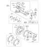 Diagram for 2012 Kia Sedona Brake Shoe Set - 583504DU00