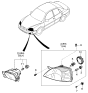 Diagram for 2002 Kia Rio Headlight Bulb - 1864960556