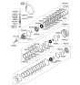 Diagram for 2008 Kia Borrego Transfer Case Output Shaft Snap Ring - 455674C000
