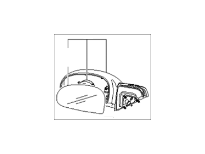 Kia 876102F051 Outside Rear View Mirror Assembly, Left
