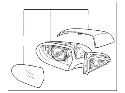 Kia 87620G5300 Outside Rear View Mirror Assembly, Right
