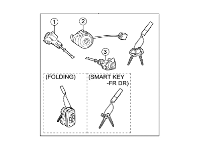 Kia 819053W170 Lock Key & Cylinder Set