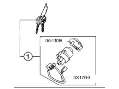 Kia 819004DF00 Ignition Lock Cylinder