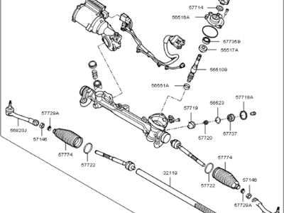 Kia Steering Gear Box - 57700C5101
