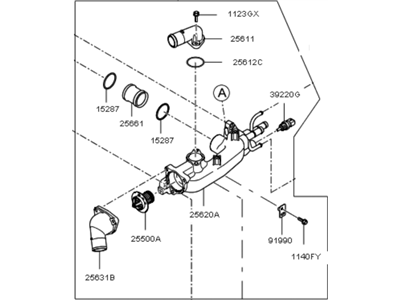 2012 Kia Sedona Thermostat - 256003C101