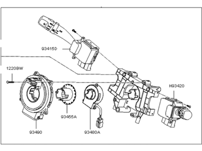 Kia Sportage Headlight Switch - 934011F851