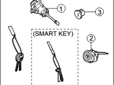 Kia 819052J030 Lock Key & Cylinder Set