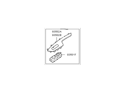Kia 93590D4300JG7 Rear Power Window Sub Right Switch Assembly