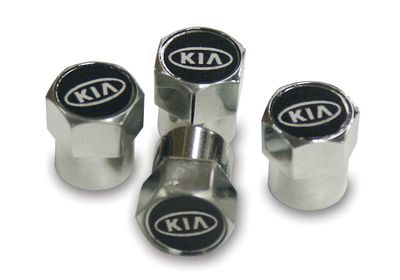 Kia Valve Stem Caps , Silver Kia Logo UM011AY0BK