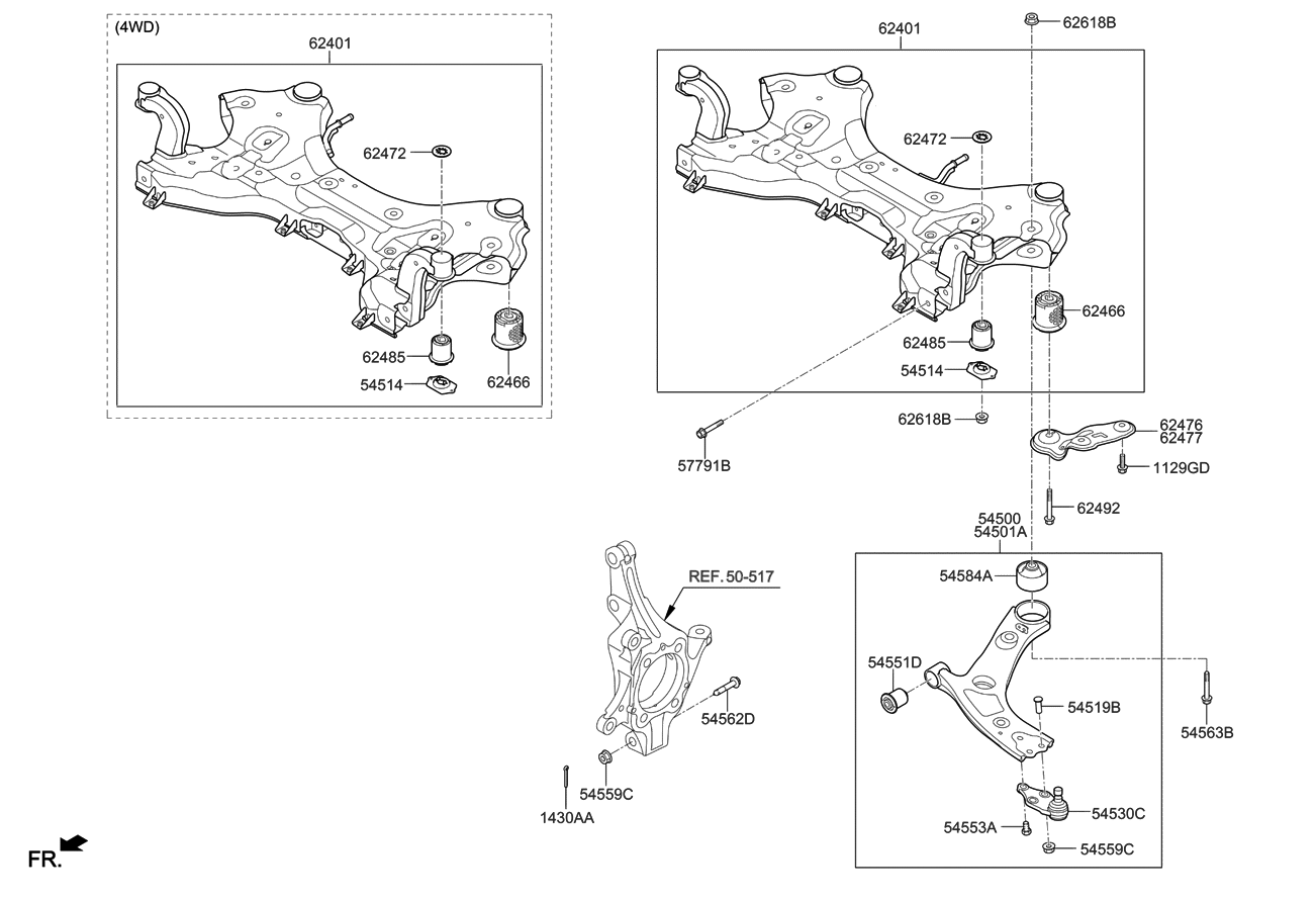 597601U500 Genuine Kia CABLE ASSEMBLYPARKING BRAKE