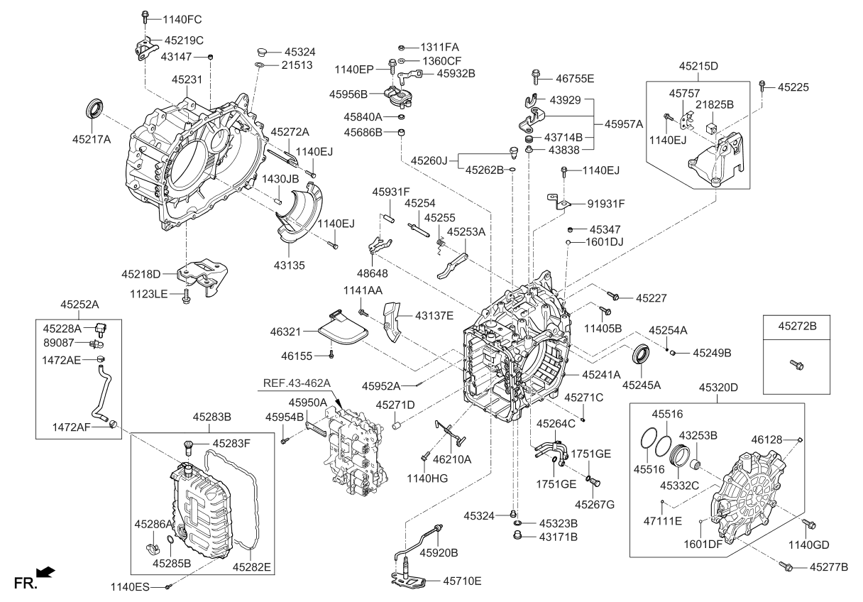 554054C050 Genuine Kia CROSSMEMBER COMPLETEREAR