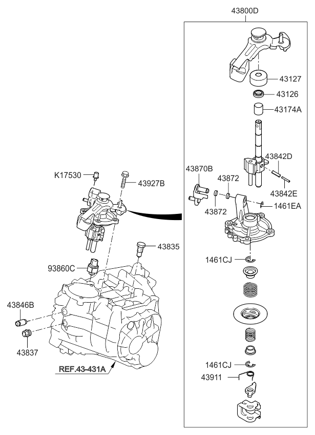 4380032001 Genuine Kia Shaft Complete-Control
