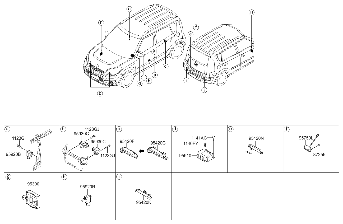 Схема киа соул. Схема переднего бампера Киа соул 2. Схема деталей радиатора Kia Soul 2009. 25411 Запчасть Kia Soul. Каталог запчастей Киа соул 2.