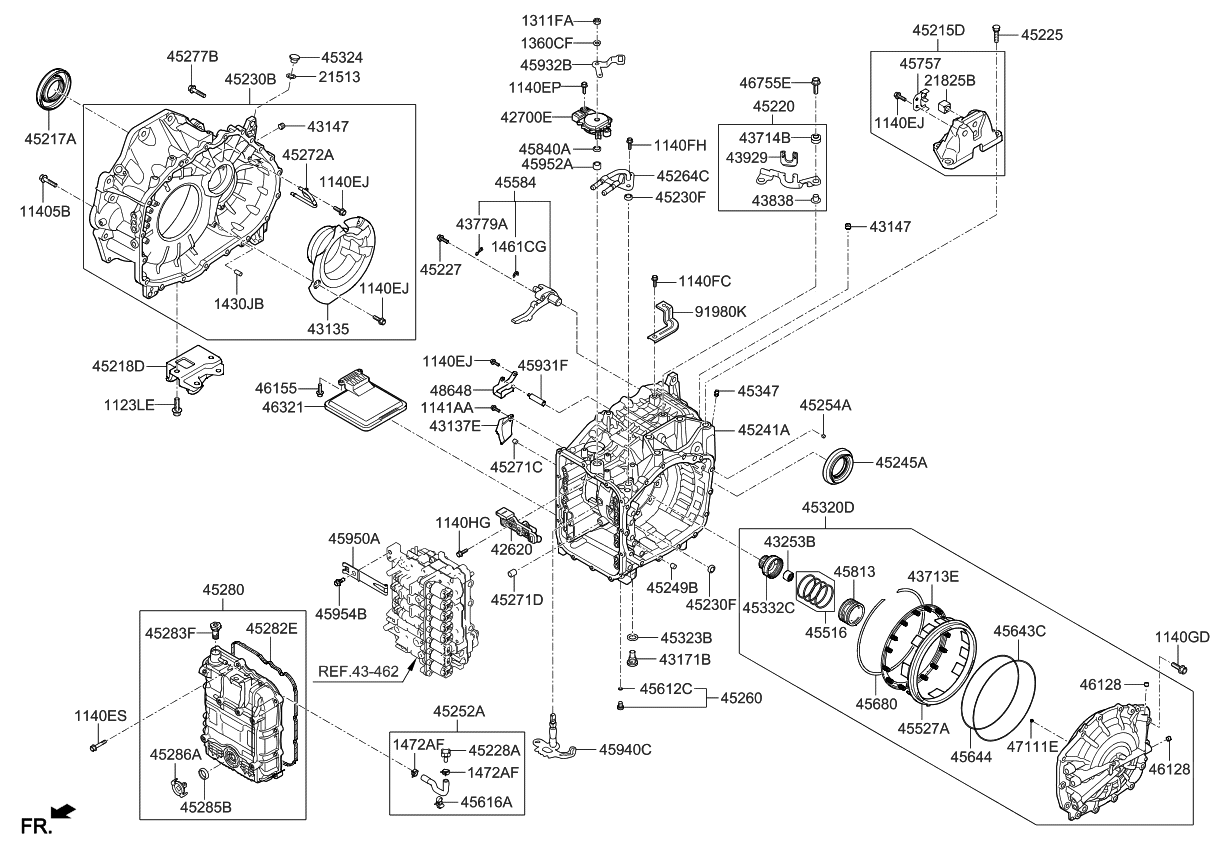 452414G110 Genuine Kia CaseTransmission