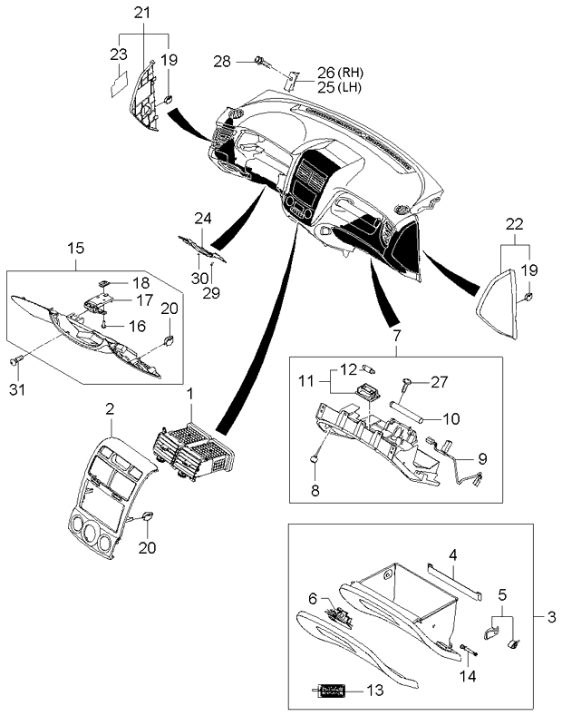 845011F021EZ Genuine Kia Glove Box Assembly