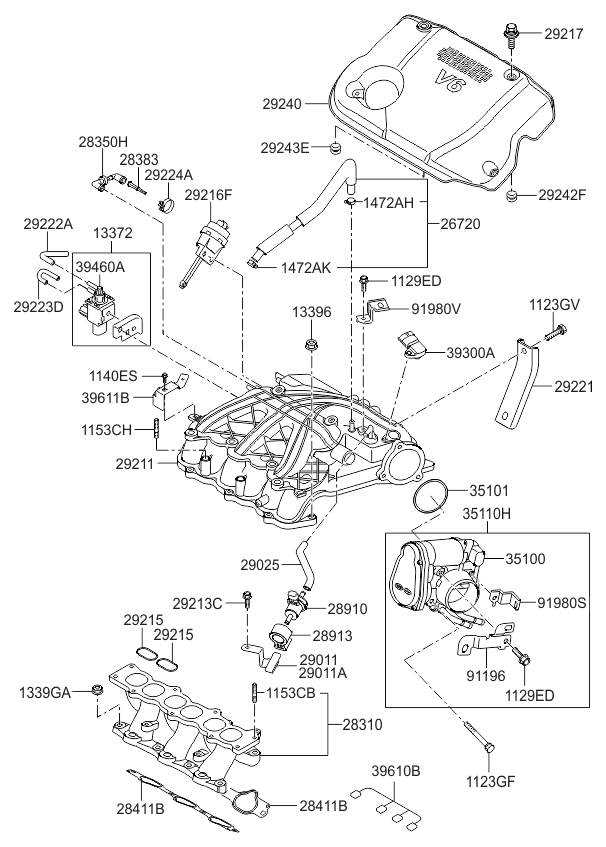283132G000 Genuine Kia GASKETINTAKE MANIFOLD