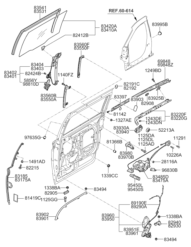 839254D010 Genuine Kia Clip Assembly-Center Rail Cover