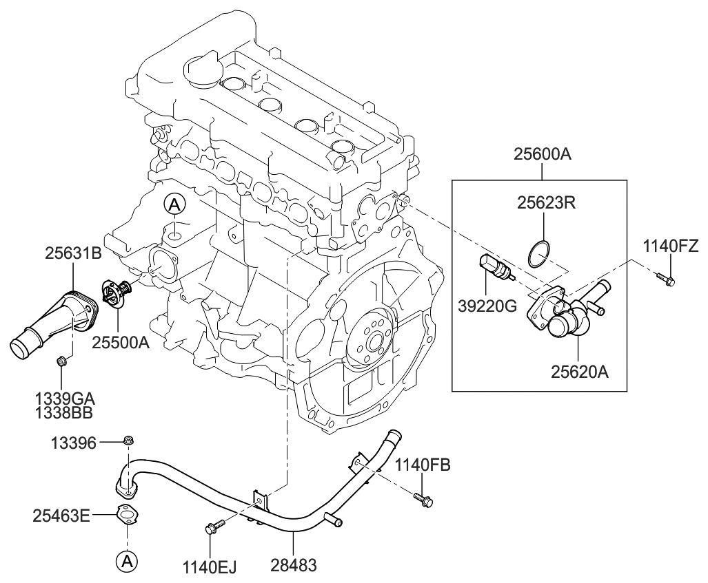 2012 Kia Rio Coolant Pipe & Hose Kia Parts Now