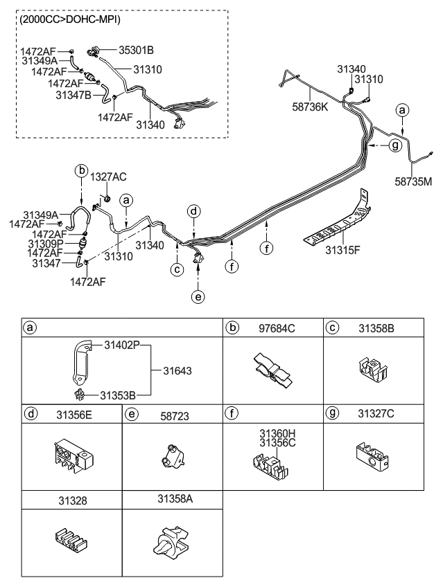 K33602 313402K600 Genuine Kia Tube-Fuel Vapor