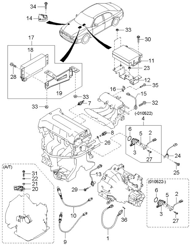 0K2NA18131 Genuine Kia CAMSHAFT Position Sensor