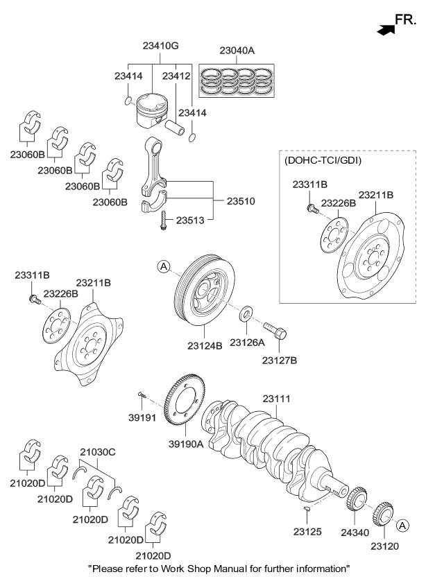 231332B000 Genuine Kia Pilot BearingCrank
