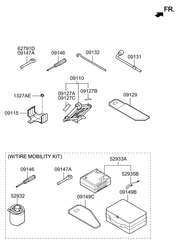 52935D4000 Genuine Kia Tire Mobility Kit Ho