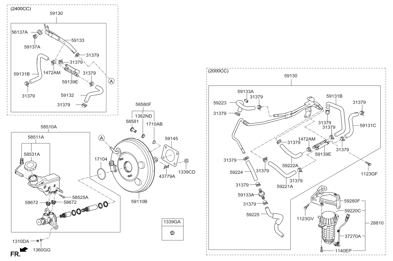 59132D9240 Genuine Kia Hose AssemblyVacuum