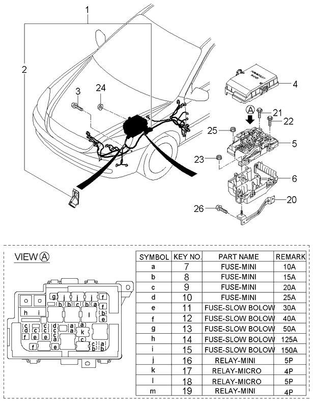 912002G730 - Genuine Kia WIRING ASSEMBLY-FRONT