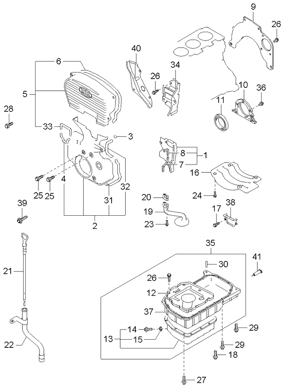 2151037101 Genuine Kia Pan AssemblyEngine Oil