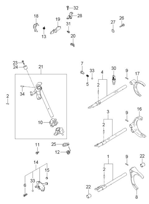 2005 Kia Spectra Ball Assembly-Restrict Diagram for 4384628000